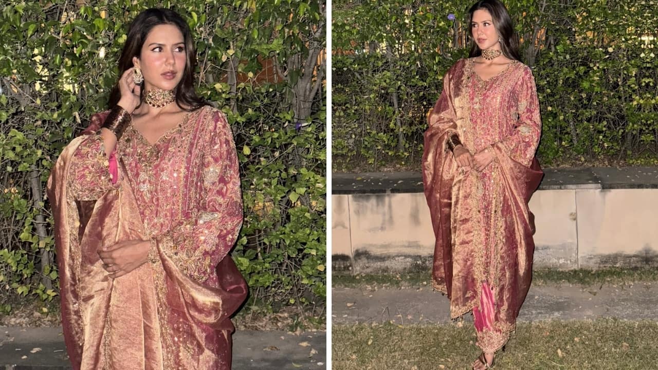 Sonam Bajwa stuns in a richly embroidered suit that’s as good as a lehenga: PICS