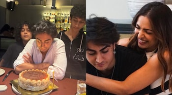 One of the pictures featured a two-tiered cake with “AK” and “23” written on it, while another showed Arhaan standing with friends, looking at the cake in front of him.