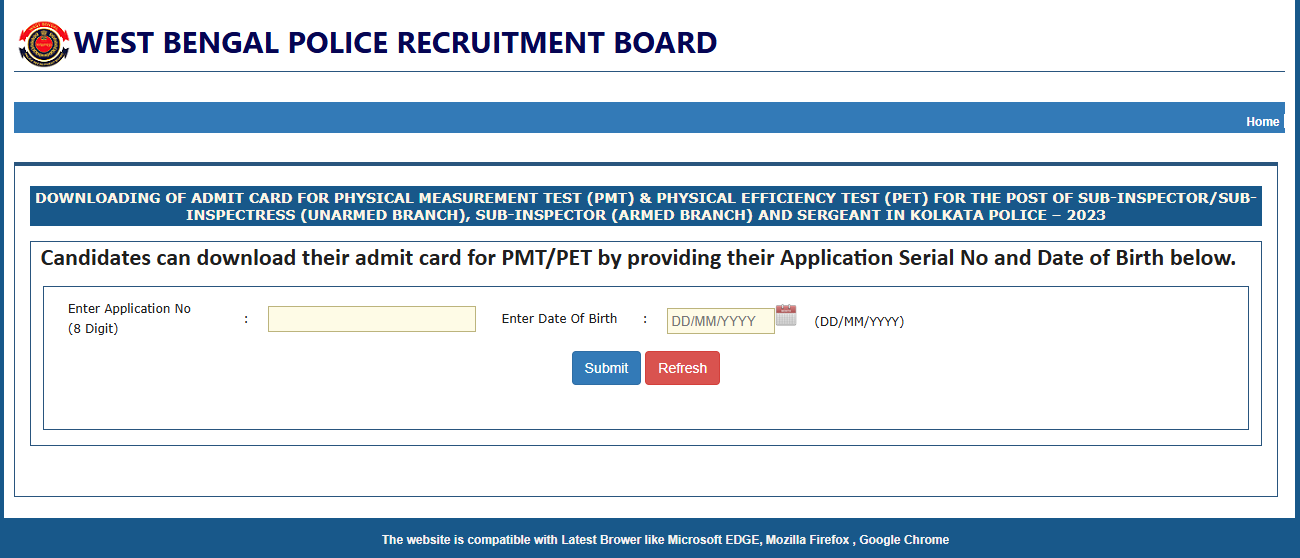 WB SI Admit Card 2025 OUT for PMT, PET @ wbpolice.gov.in; direct link here