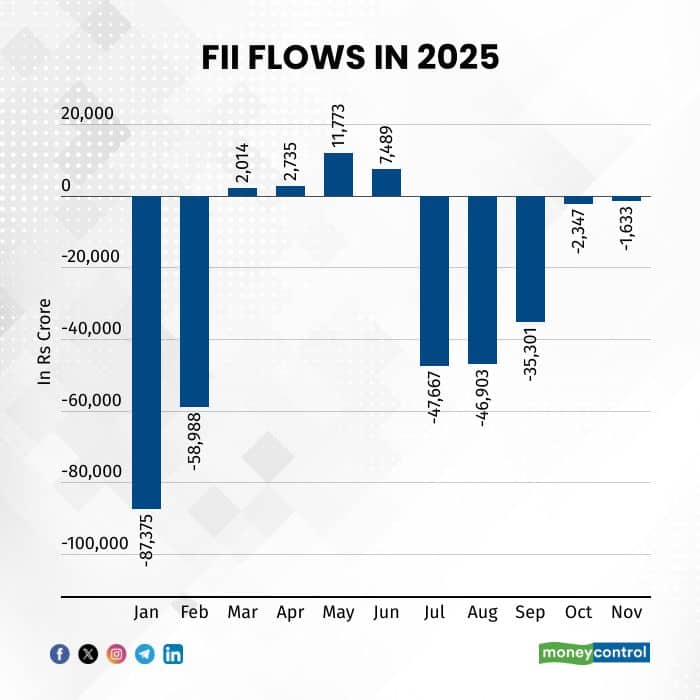 FII FLOWS IN 2025