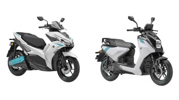 Yamaha Aerox-E (left) and Yamaha EC-06 (right)