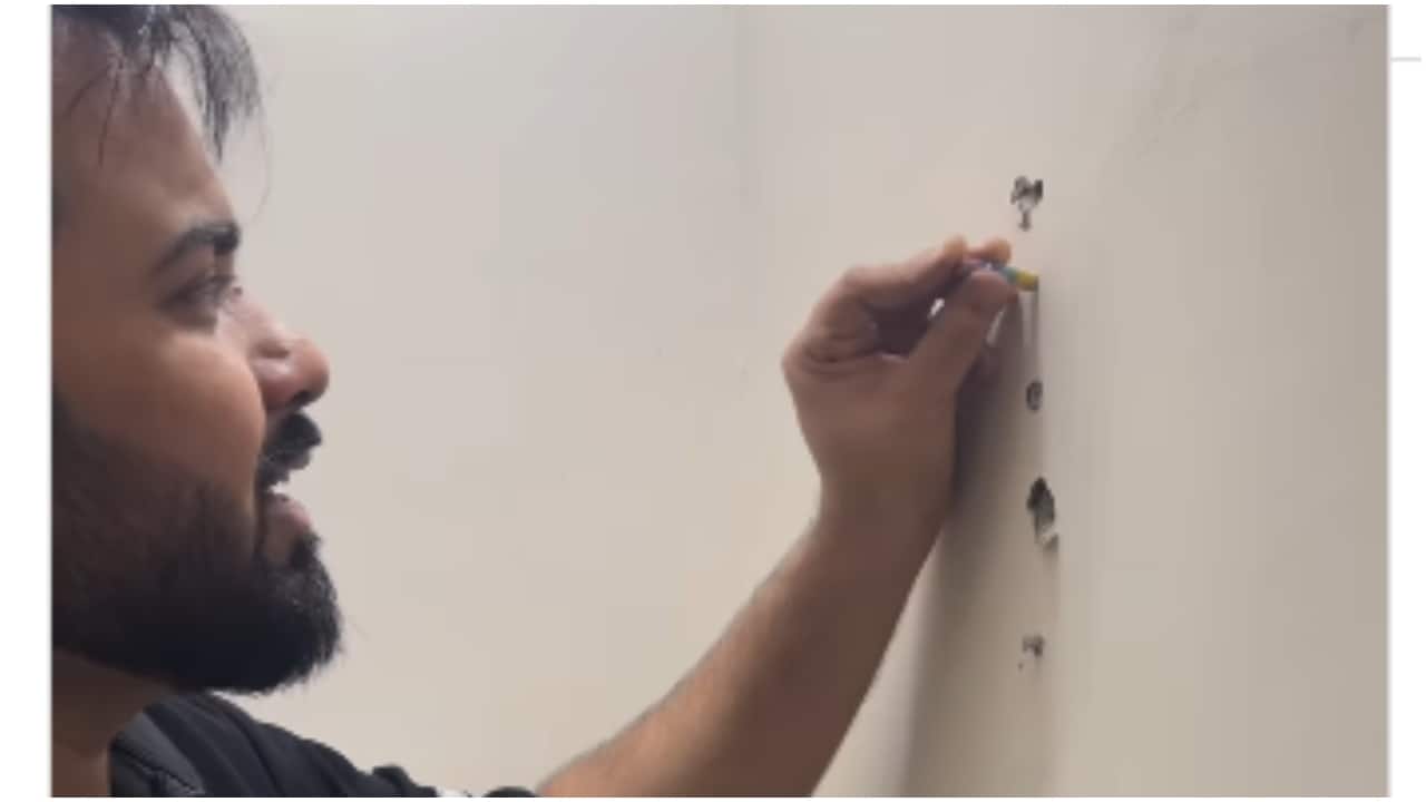 'You don’t even need a drill': Noida man hammers wooden pencil through Rs 1.5 crore flat wall