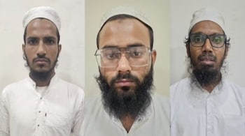 Three suspects arrested by the Gujarat ATS on November 9.