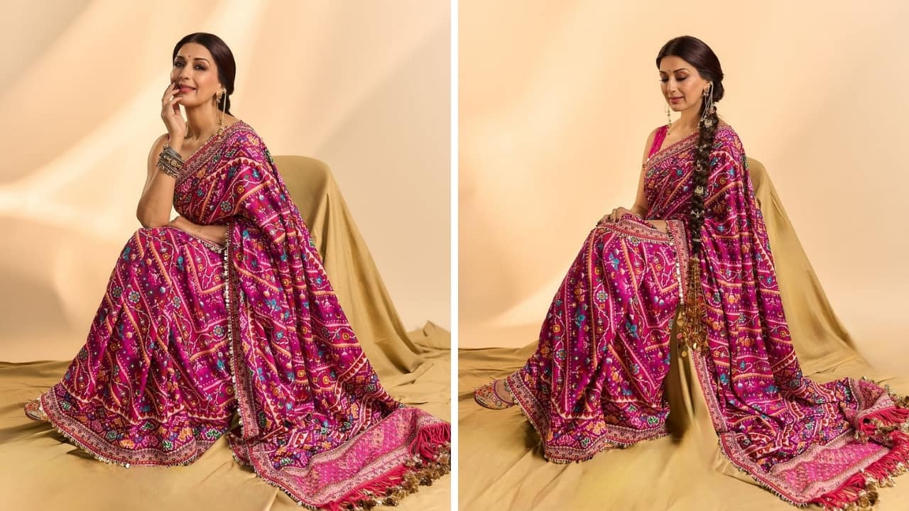 Sonali Bendre in Patola saree (Images: @iamsonalibendre/Instagram)