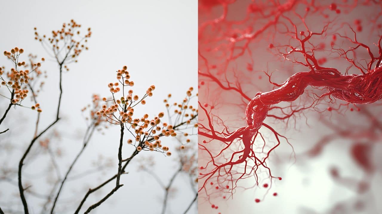Tree Tree Branches – Blood Vessels: Tree branches spread nutrients through leaves just as blood vessels feed the human body—nature’s blueprint repeats in both forests and flesh. (Image: Canva)Branches – Blood Vessels: Tree branches spread nutrients through leaves just as blood vessels feed the human body—nature’s blueprint repeats in both forests and flesh. (Image: Canva) Tree Tree Branches – Blood Vessels: Tree branches spread nutrients through leaves just as blood vessels feed the human body—nature’s blueprint repeats in both forests and flesh. (Image: Canva)Branches – Blood Vessels: Tree branches spread nutrients through leaves just as blood vessels feed the human body—nature’s blueprint repeats in both forests and flesh. (Image: Canva)