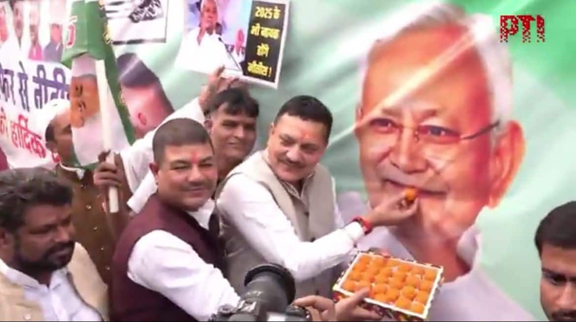 Bihar election results: Patna turns into celebration zone outside BJP, JD(U) offices