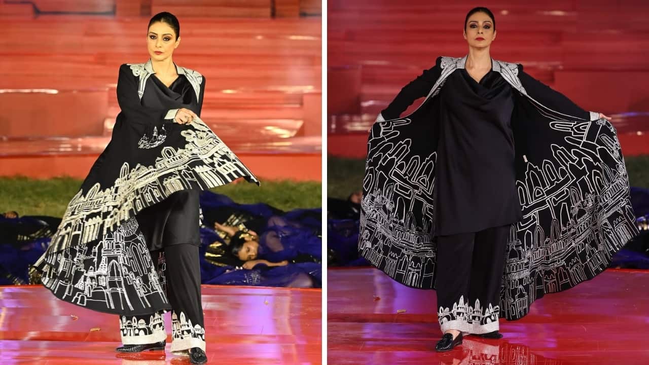 Tabu stuns in black as she turns showstopper for Abu Jani and Sandeep Khosla’s show