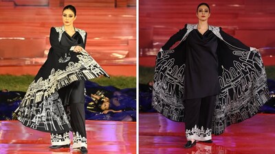 Tabu stuns in black as she turns showstopper for Abu Jani and Sandeep Khosla’s show