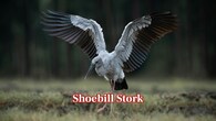 <strong>Shoebill Stork:</strong> The shoebill has a wingspan of about 2.7 metres, enabling it to fly low, powerfully, and steadily over swampy African habitats. Its broad wings support its heavy frame as it moves silently through wetlands. (Image: Canva)
