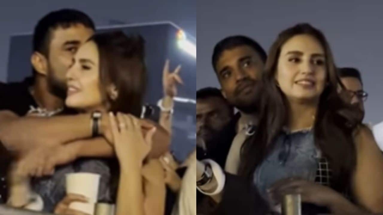 Huma Qureshi spotted with rumoured fiancé Rachit Singh; his forehead kiss wins the internet, watch video Huma Qureshi spotted with rumoured fiancé Rachit Singh; his forehead kiss wins the internet, watch video