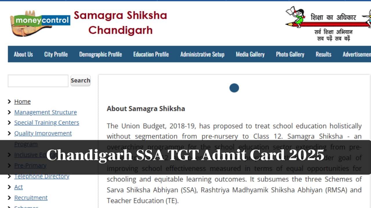 Chandigarh SSA TGT Admit Card 2025 OUT @ ssachd.nic.in today, download hall ticket here
