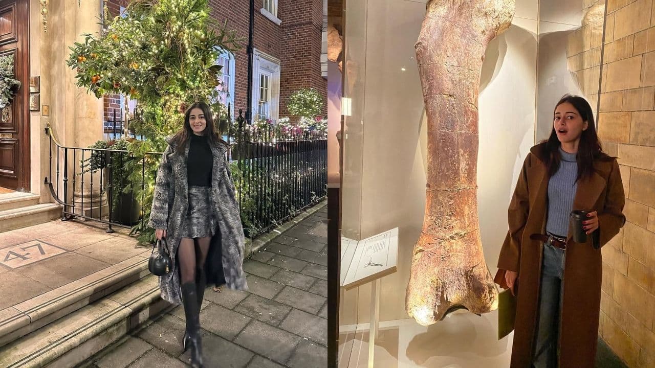 Ananya Panday With her black turtleneck, matching fur-textured long coat, grey-patterned miniskirt, and monochromatic ensemble, Ananya exudes serious winter glitz. The tiny purse and knee-high black boots give her ensemble a new look. The general atmosphere? Young, self-assured, and fashionable.