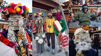 A surreal moment from Himachal’s Raulane Festival — where myth, ritual and winter landscapes collide. (Images: Instagram/ @kanwar_photos)