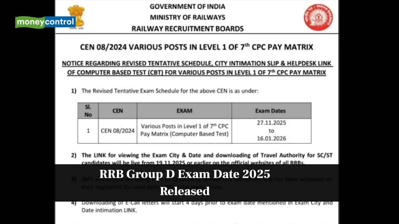 RRB Group D Exam Dates 2025 Released: CBT for 32,438 posts starts November 27, complete schedule here