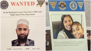 Detectives allege that accused Nazeer Hameed (left) had been following Sasikala Narra (right) and her family for 'a significant time' before the murders. (Image credit: FBI)