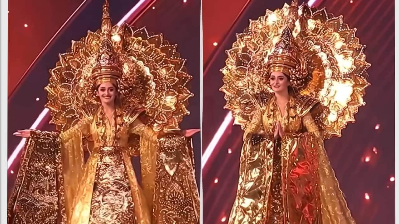 Miss Universe 2025 national costume show: Manika Vishwakarma shines bright in gold sculptural gown