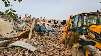 House roof collapse in Greater Noida.