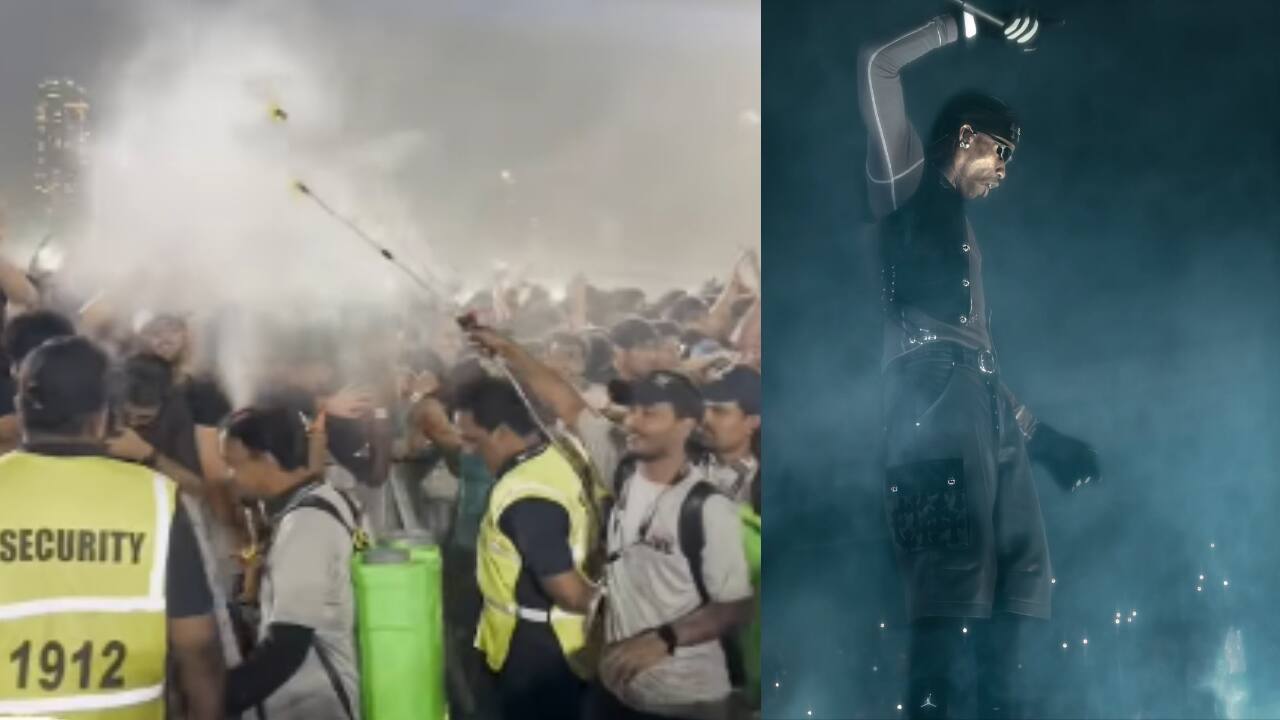 Travis Scott’s Mumbai concert crowd gets surprised with ‘water spray service’ to beat the heat, netizens say, 'Bhai ko Mumbai ki garmi pata nahi'