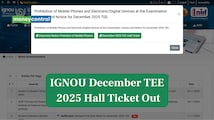 IGNOU December TEE 2025 Hall Ticket Out at ignou.ac.in; Link Here
