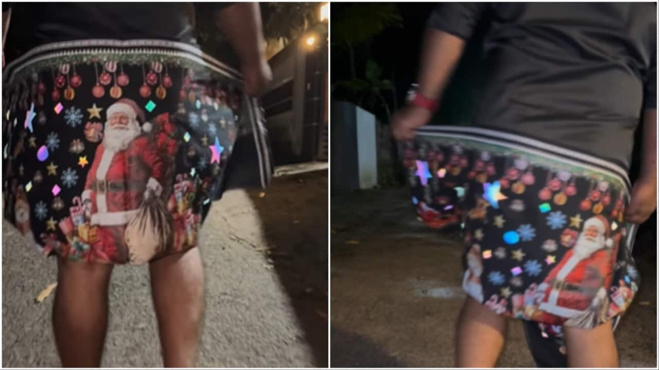 Santa-themed lungi from Kerala go viral: 'Can’t tell if he’s joking or dead serious'