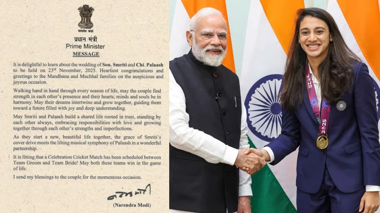Modi felicita a Smriti Mandhana y Palash Muchhal por su boda el 23 de noviembre