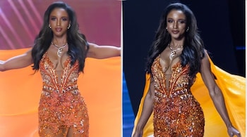 Miss Universe Jamaica Gabrielle Henry had an accidental fall while walking the ramp for evening gown segment
