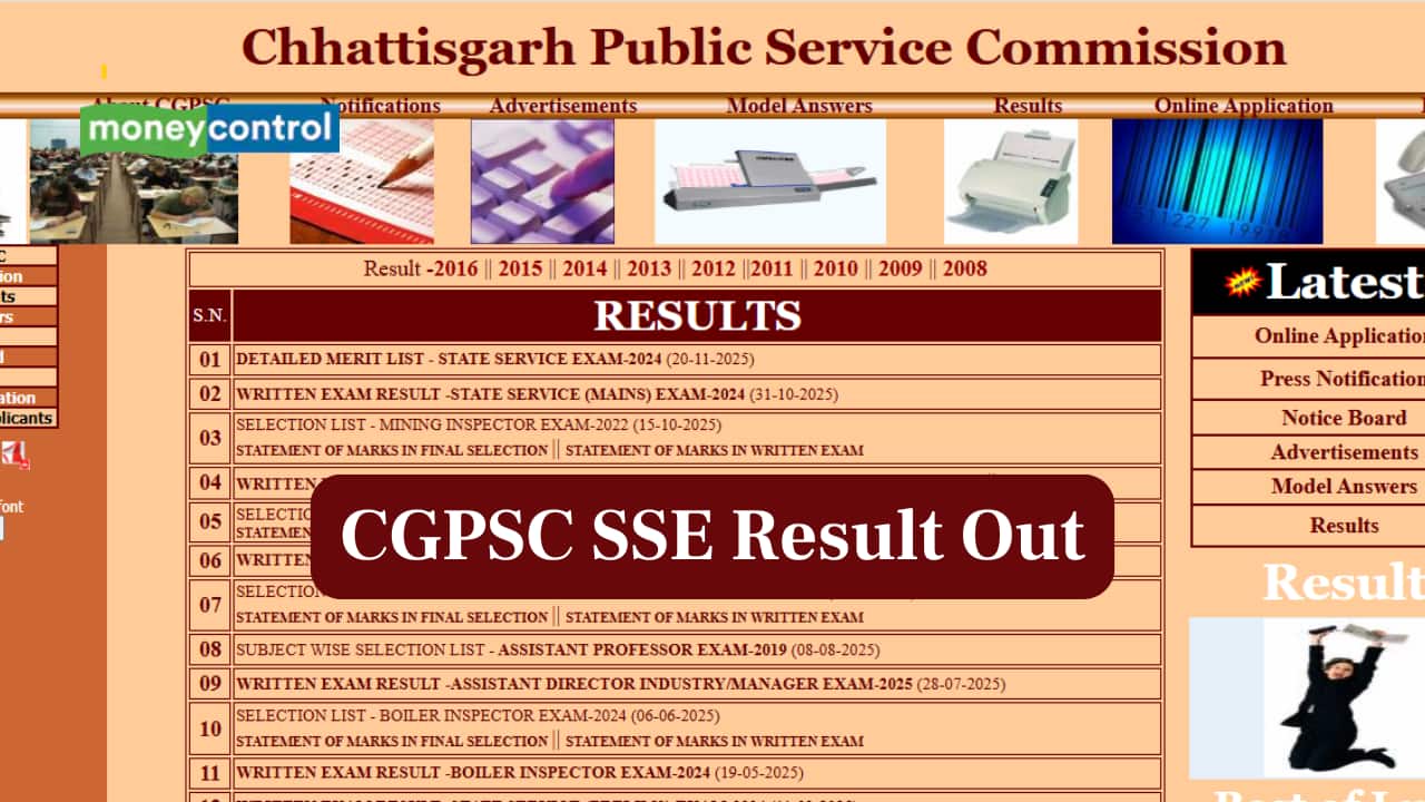 CGPSC SSE Result 2025 Out at psc.cg.gov.in; direct link here