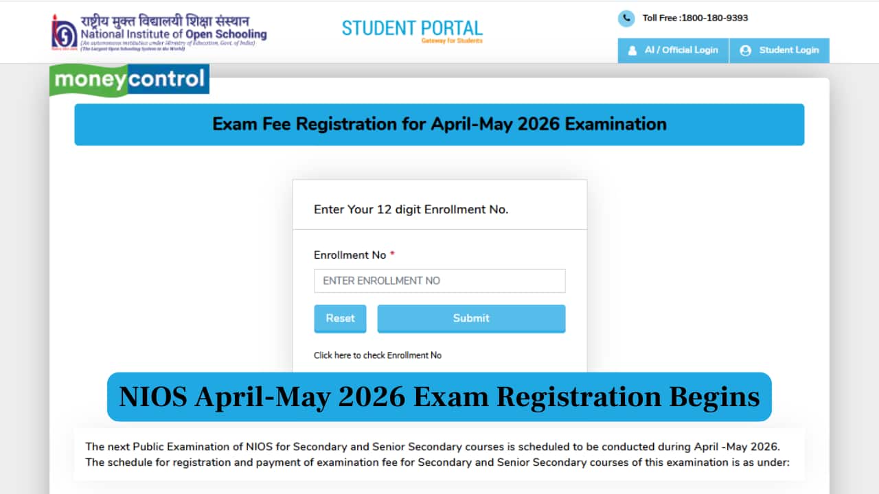NIOS April-May 2026 Exam Registration Opens for Class 10 & 12 at sdmis.nios.ac.in; Apply by 20 Dec