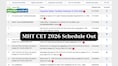 MHT CET 2026 Schedule Released; Check Tentative Exam Dates Here