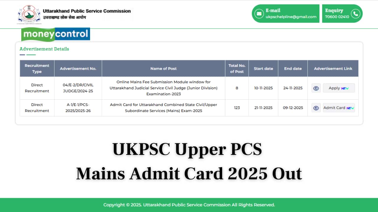 UKPSC Upper PCS Mains Admit Card 2025 Out at psc.uk.gov.in; Direct Link to Download Here