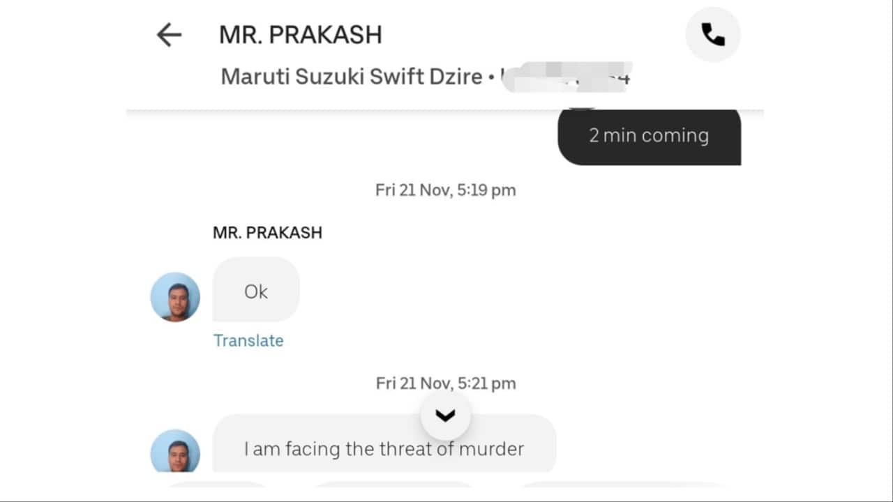 UK-based Meta techie alarmed after Delhi Uber driver sent ‘murder threat’ translated by Google