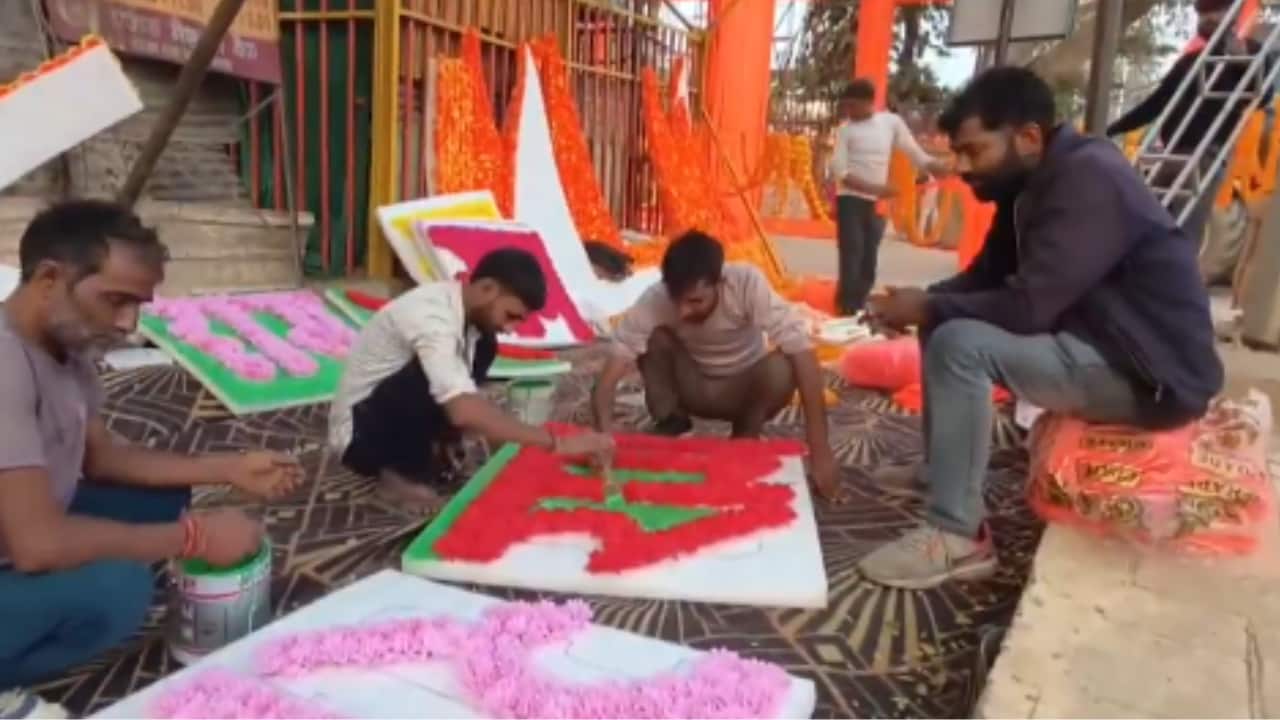 - The ritual is expected to take four minutes and will be performed during the shubh muhurat between 11.52 am and 12.35 pm. As the flag is unfurled, helicopters will shower flower petals over the temple. (Photo: X)