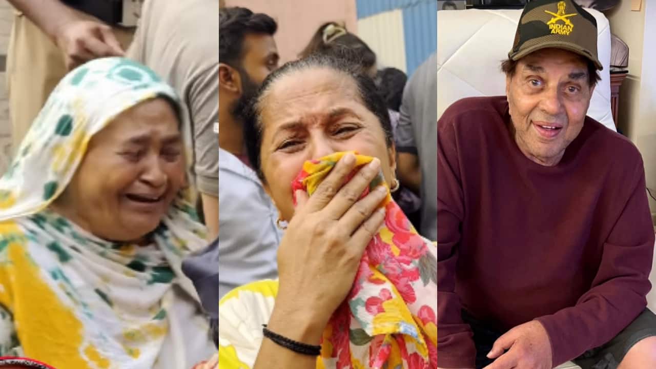 Dharmendra's fans cry outside crematorium, watch video