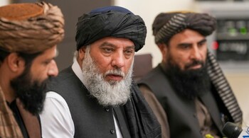 Afghanistan Commerce and Industry Minister Alhaj Nooruddin Azizi addresses a press conference, in New Delhi, Monday, Nov. 24, 2025. (PTI Photo/Ravi Choudhary)(