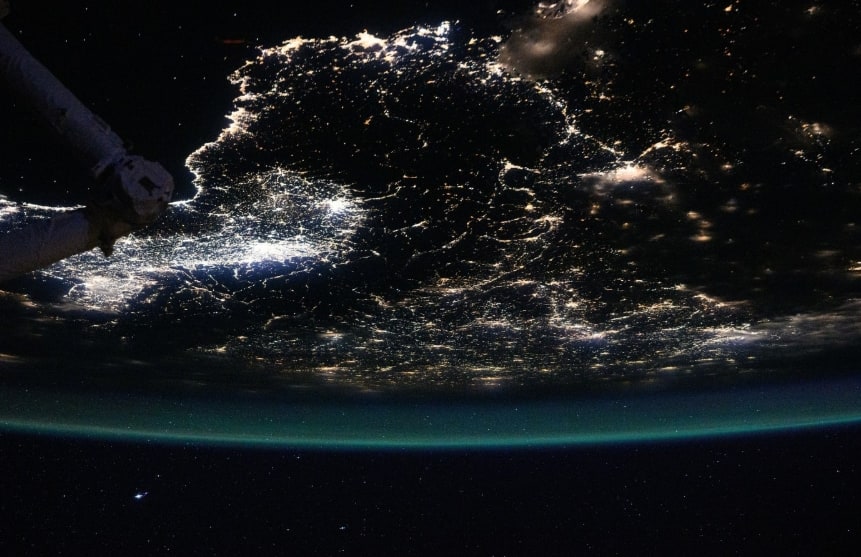 ISS astronaut captures night-time view of Southern Europe from space