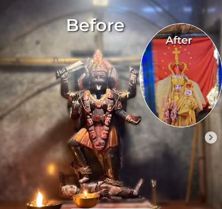 Watch | Mumbai priest held after viral video shows Kaali Mata idol dressed as Mother Mary, sparks outrage