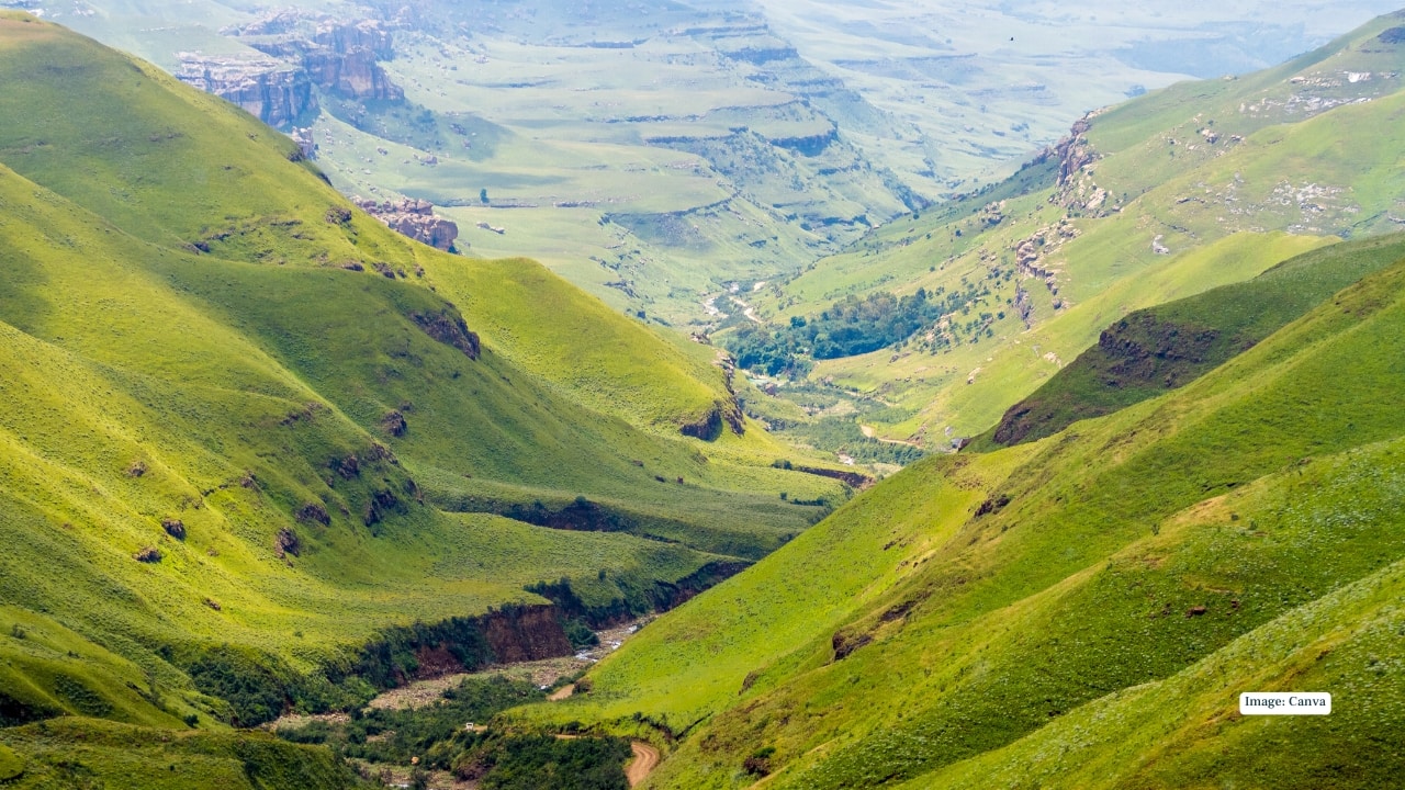 <strong>5. Lesotho – Africa’s Lofty Enclave</strong><br /><strong>Average elevation: 7,090 ft</strong><br /><strong>Mountain coverage: 90.5%</strong><br />Completely surrounded by South Africa, Lesotho holds a unique distinction: it is the only country in the world entirely above 1,000 metres in elevation. Its dramatic plateaus, rugged passes, and distinct Basotho culture make it one of the most surprising mountain destinations on the continent.