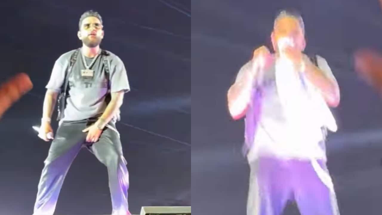 Fan throws T-shirt at Karan Aujla during his show, singer wipes sweat and tosses it back