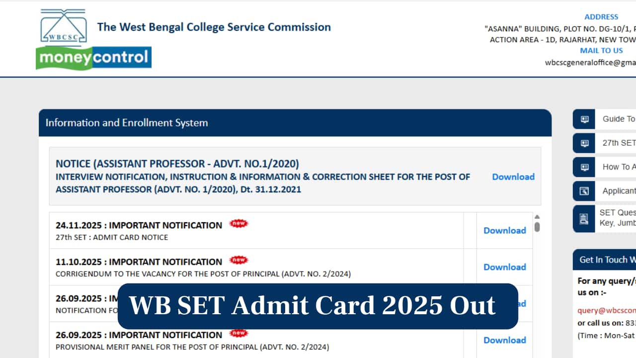 WB SET Admit Card 2025 Released at wbcsconline.in; Check Link to Download Here