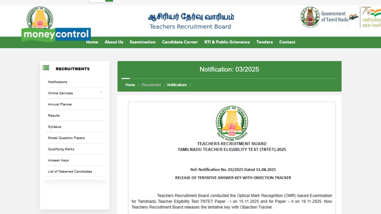 TNTET Answer Key 2025 Out at trb.tn.gov.in, Raise Objections by Dec 3