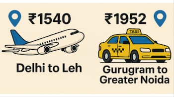 The Delhi-based writer shared screenshots of Uber car fares and Leh flight fares to prove his point.