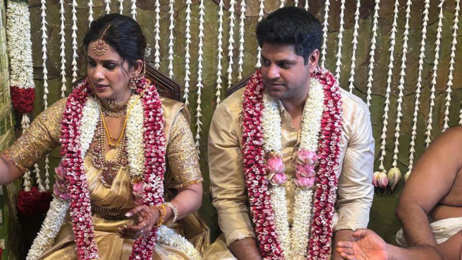 Bigg Boss Tamil fame Samyuktha marries former cricketer Kris Srikkanth's son Aniruddha in traditional ceremony: See pics