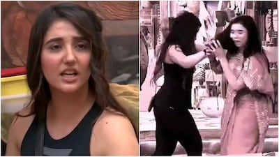 Ashnoor Kaur hits Tanya Mittal with a plank amid task