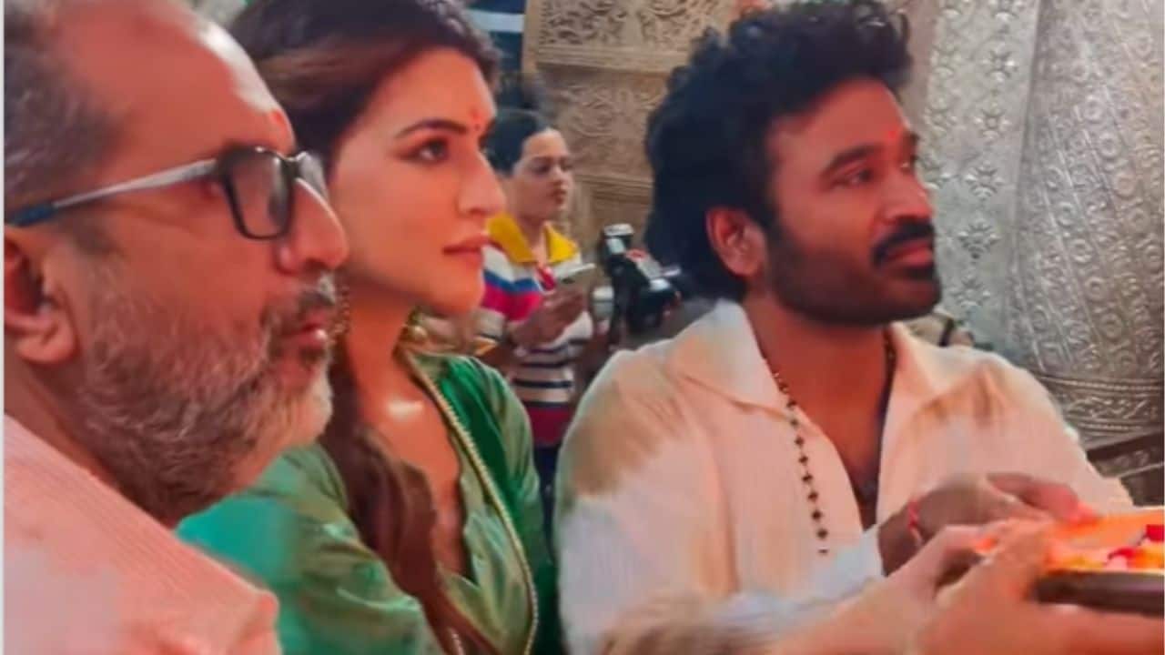 Tere Ishk Mein: Kriti Sanon, Dhanush, Aanand L Rai seek blessings at Pune’s Shri Dagdusheth Halwai Ganpati Temple
