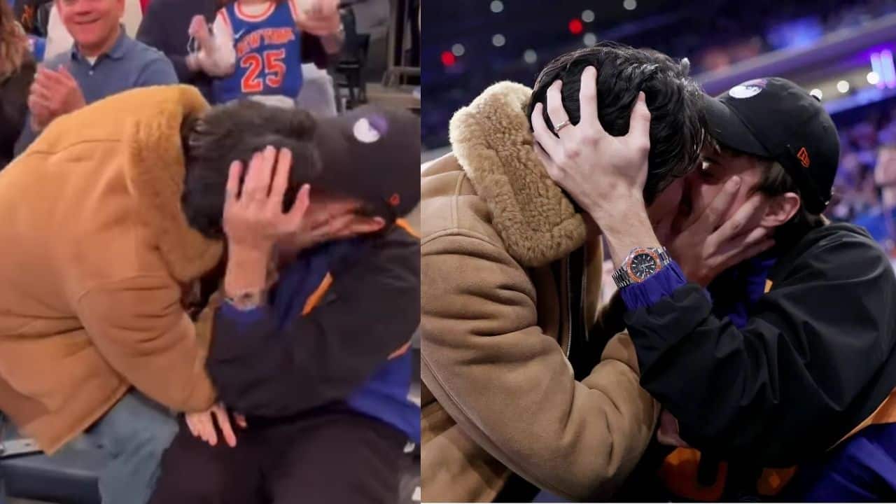 The Summer I turned Pretty stars Sean Kaufman and Christopher Briney share playful kiss at Knicks game, watch