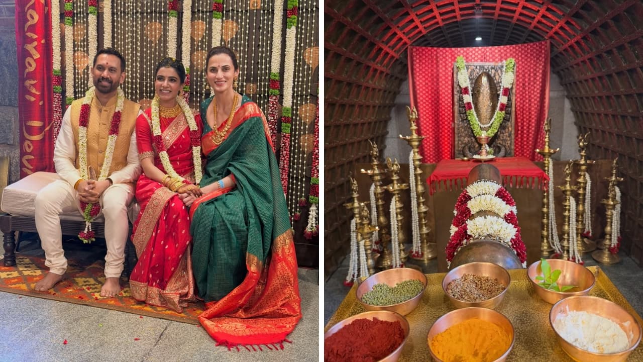 Inside pictures of Samantha Ruth Prabhu and Raj Nidimoru’s intimate Isha Foundation wedding