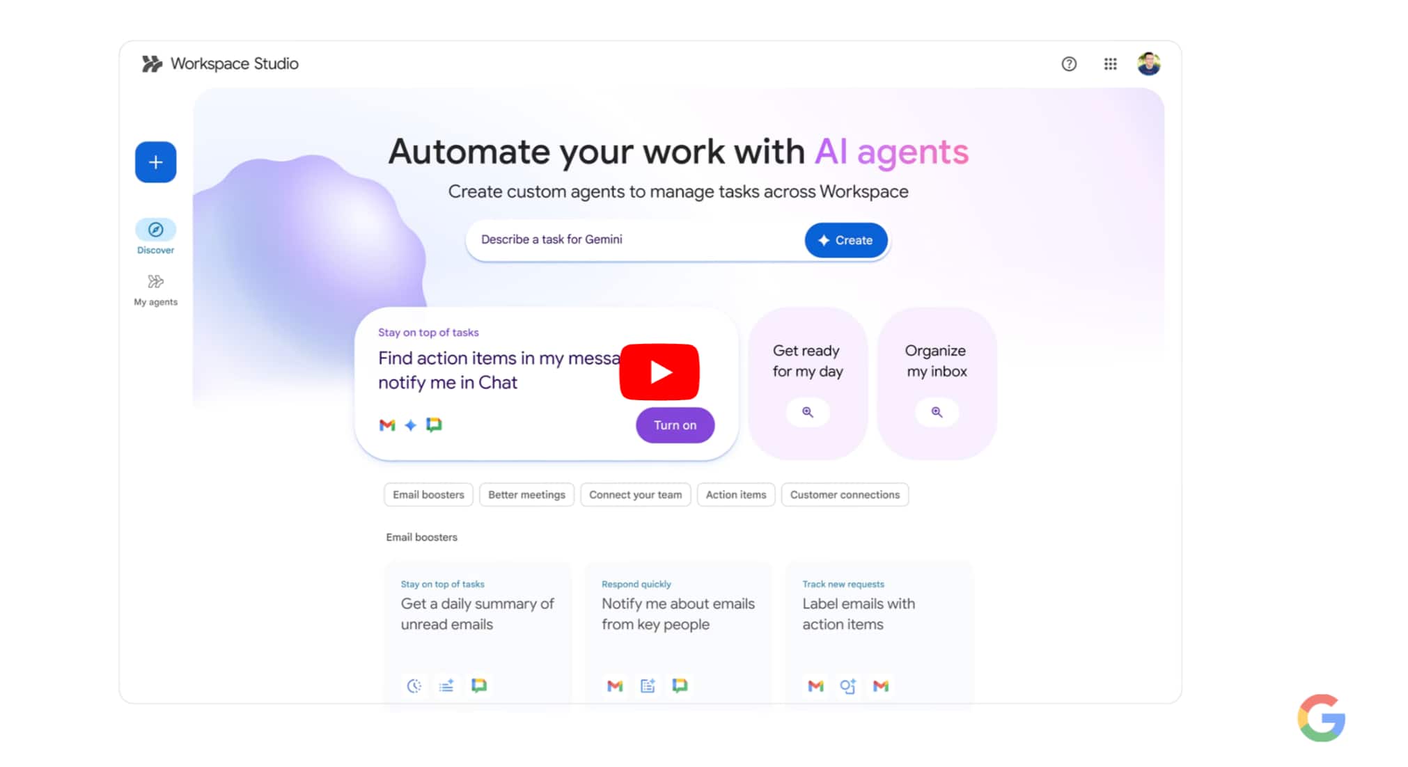 Google announces Workspace Studio to help users create custom AI-powered agents