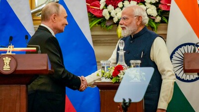 PM Modi with Russian President Vladimir Putin.