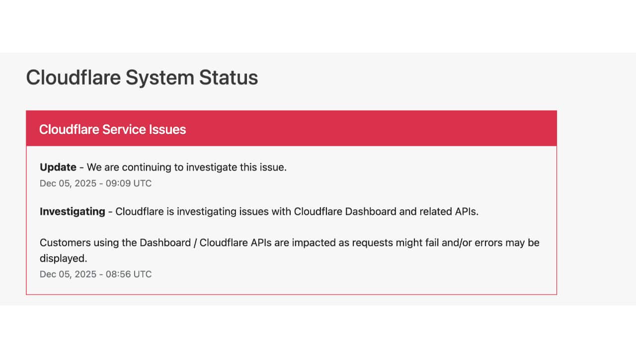 Cloudflare status