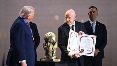 Donald Trump was awarded the Fifa Peace Prize on Friday